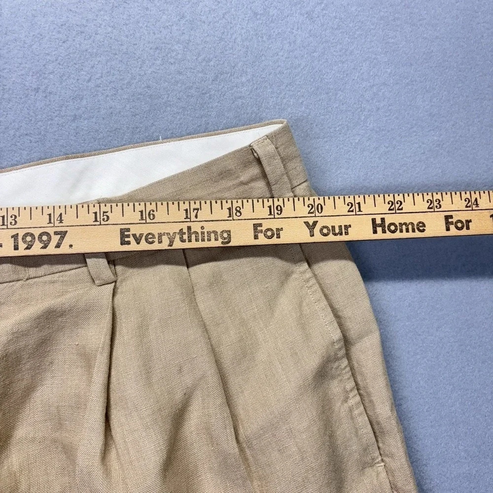 Jos A Bank Linen Pants Mens 40x29‎ Khaki Pleated Casual Costal Lightweight Chino